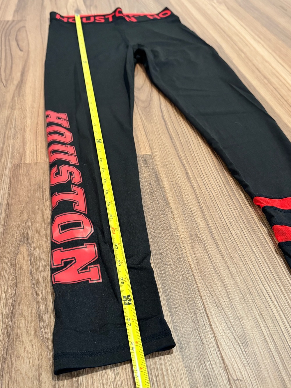 LIDA Houston Sport Black & Red Leggings w/ Branded Waistband- size S/M & L/XL - Picture 13 of 15